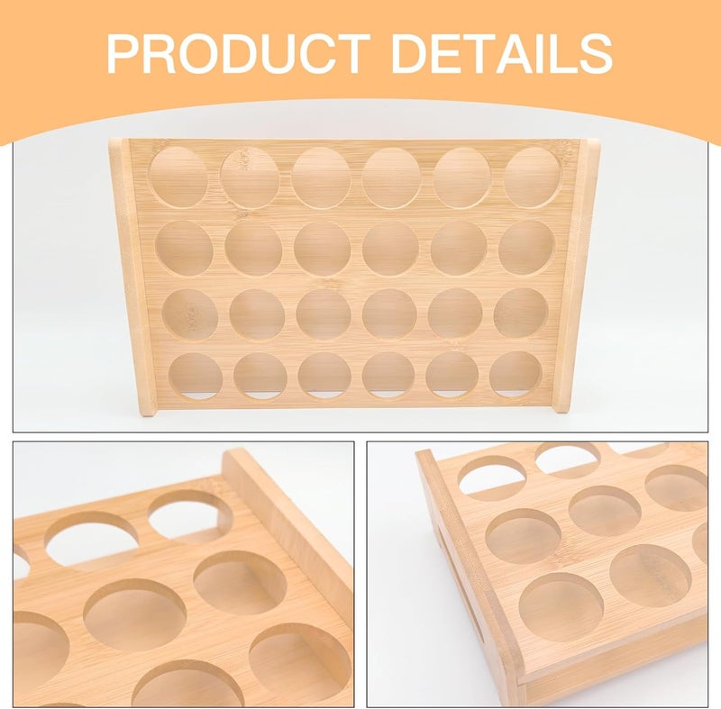 GeryVtee 24 Shot Glass Holder Wine Glass Cup Serving Tray Cups Organizer Shot Display for Bar Accessories for Party, Bar, Club Hole: 1.53 Inch - Image 3